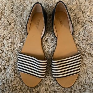 J Crew blue navy and white flats